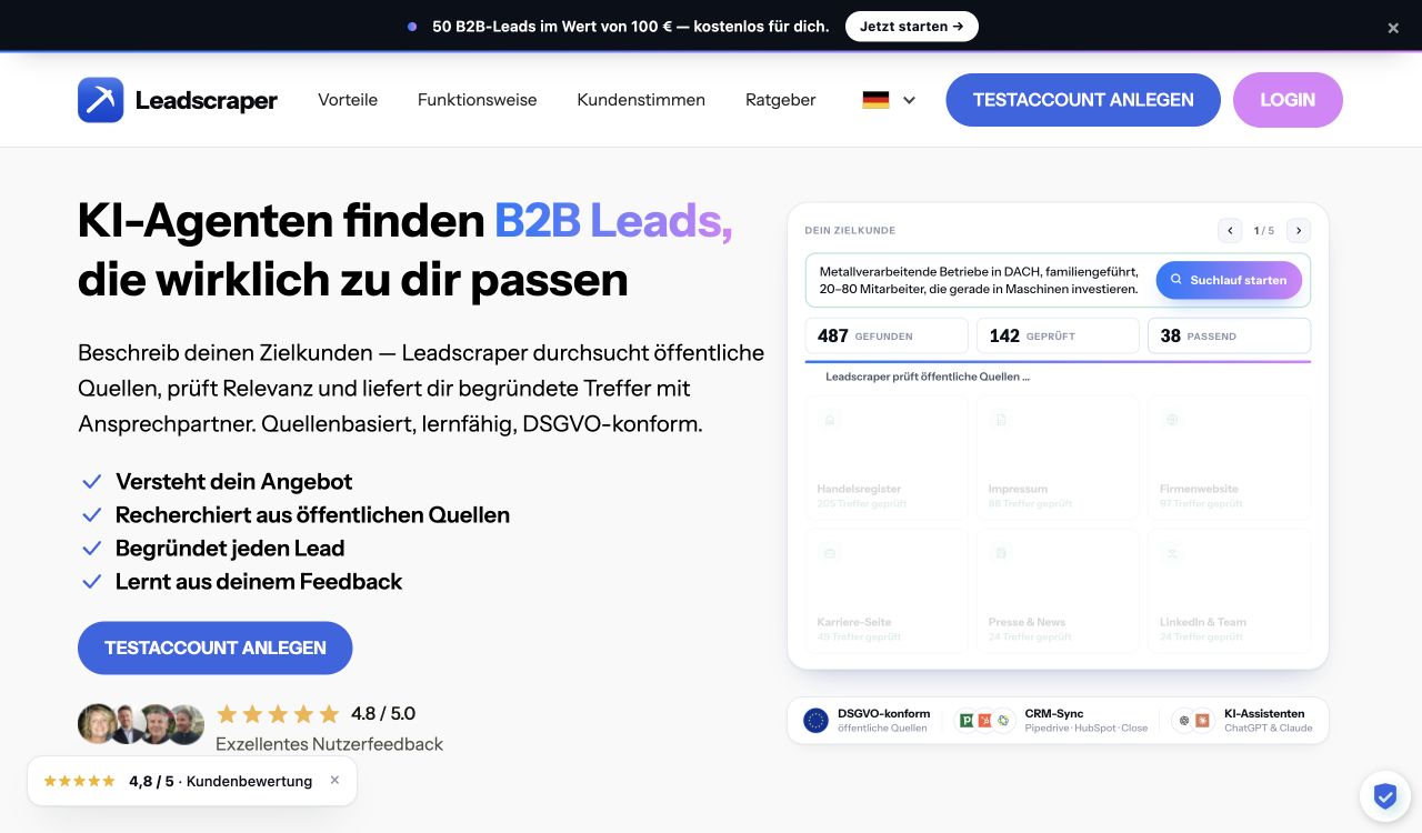 Leadscraper B2B lead generation software